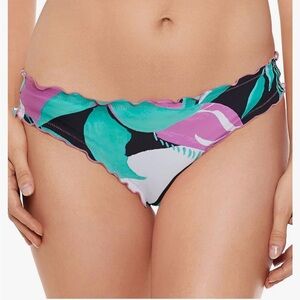 Salt + Cove Tropical Palms Ruffled Hipster Bikini Bottoms Medium